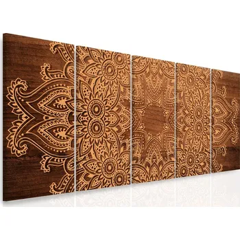 Obraz Malvis ® Vícedílný obraz - Mandala na dřevě Velikost: 150x60 cm