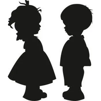 Samolepící dekorace SI0112001H - Holčička a chlapeček 200 x 170 mm