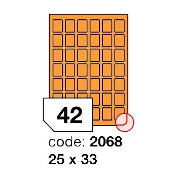Speciální papír Samolepící etikety Rayfilm Office 25x33 mm 100 archů, fluo oranžová, R0133.2068