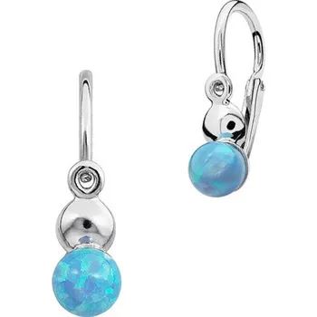 Náušnice Soluna Dětské náušnice z bílého zlata 335-0298 - Opál