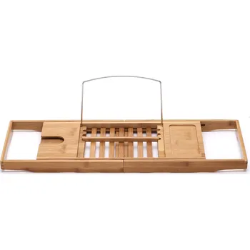 Drátěná police Vanová polička Optima bambusová, posuvná 70-105 cm, POLICEVANBA