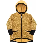 hořčicová softshellová bunda s potiskem