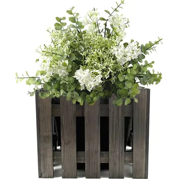 Obal na květináč AMADEA Dřevěný obal s květináčem tmavý, 37x37x30cm Český výrobek
