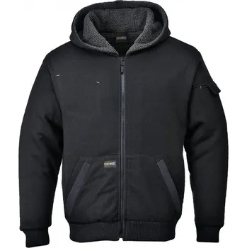 Pánská mikina KS32 PEWTER Mikina zateplená kož. kapuce - černá M