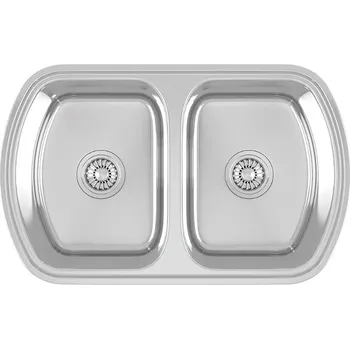 Nerezový dřez Kuchinox JASPER SKJ_320T Dvojdřez, nerez dekor, vestavný