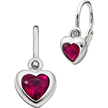 Náušnice Soluna Dětské náušnice zlaté srdíčka 336-0517B - Červená