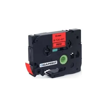 Pásek do tiskárny Gigaprint za páska BROTHER TZe-421 9mm černý tisk/červený podklad, laminovaná - kompatibilní