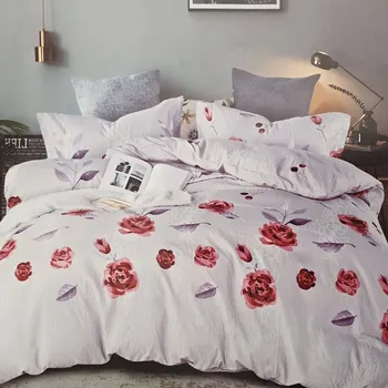 Povlečení Numberoplus Francouzské krepové povlečení krémová s růži