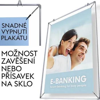 Rám na obraz Reklamní Vypínací plakátový rám Posterstretch Formát A4 (PSOA4)