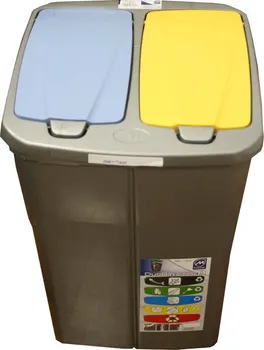 Odpadkový koš M-HOME Duobin 46 l koš na tříděný odpad modrý/žlutý