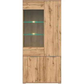 Knihovna ZELE vitrína REG1W3D, dub wotan