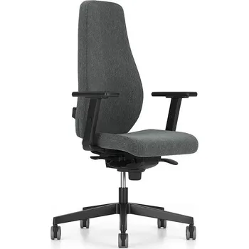 Vysoká otočná židle BJARG, synchronní mechanika, čalounění RIVET tmavě šedá