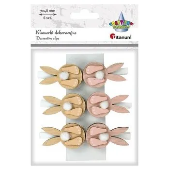 Set školních potřeb Ozdoba drewniana Klamerki zajączki 6szt