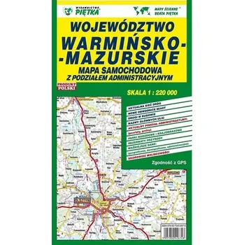 Cestování Województwo Warmińsko-Mazurskie 1:220 000 mapa