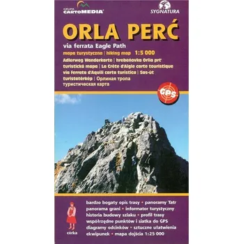 Cestování Orla Perć via ferrata mapa turystyczna