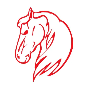 Samolepící dekorace SAMOLEPKA Kůň 026 levá (10 - červená) NA AUTO, NÁLEPKA, FÓLIE, POLEP, TUNING, VLASTNÍ TEXT, TISK, AUTOSAMOLEPKY.cz, POLEPY, OBRÁZEK, LOGO, SAMOLEPKY