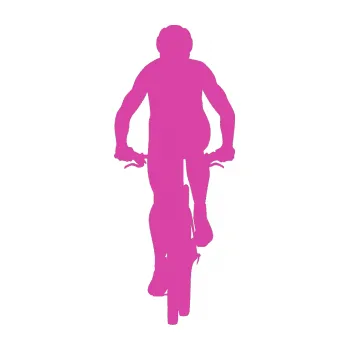 Polep vozidla SAMOLEPKA Cyklista 002 levá (16 - růžová) NA AUTO, NÁLEPKA, FÓLIE, POLEP, TUNING, VLASTNÍ TEXT, TISK, AUTOSAMOLEPKY.cz, POLEPY, OBRÁZEK, LOGO, SAMOLEPKY