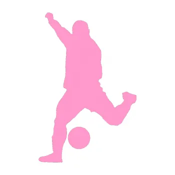 Samolepicí dekorace na vozidlo Fotbalista 041 levá (24 - světle růžová) SAMOLEPKA NA AUTO, NÁLEPKA, FÓLIE, POLEP, TUNING, VLASTNÍ TEXT, TISK, AUTOSAMOLEPKY.cz, POLEPY, OBRÁZEK, LOGO, 3D STICKERS