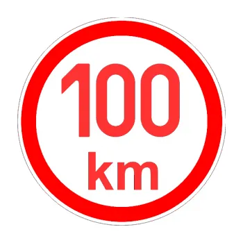 samolepka Maximální rychlost 100km - nejvyšší konstrukční rychlost (02 - světle červená) SAMOLEPKA NA AUTO, NÁLEPKA, FÓLIE, POLEP, TUNING, VLASTNÍ TEXT, TISK, AUTOSAMOLEPKY.cz, POLEPY, OBRÁZEK, LOGO, 3D STICKERS