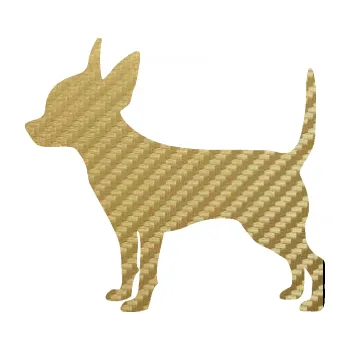 Polep vozidla SAMOLEPKA Pes 138 levá čivava (59 - 3D karbon zlatý) NA AUTO, NÁLEPKA, FÓLIE, POLEP, TUNING, VLASTNÍ TEXT, TISK, AUTOSAMOLEPKY.cz, POLEPY, OBRÁZEK, LOGO, SAMOLEPKY