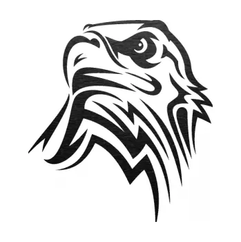 Samolepicí dekorace na vozidlo Orel 011 levá hlava (63 - škrábaný kov černý) SAMOLEPKA NA AUTO, NÁLEPKA, FÓLIE, POLEP, TUNING, VLASTNÍ TEXT, TISK, AUTOSAMOLEPKY.cz, POLEPY, OBRÁZEK, LOGO, 3D STICKERS