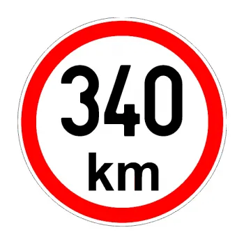 samolepka Maximální rychlost 340km - nejvyšší konstrukční rychlost (01 - černá) SAMOLEPKA NA AUTO, NÁLEPKA, FÓLIE, POLEP, TUNING, VLASTNÍ TEXT, TISK, AUTOSAMOLEPKY.cz, POLEPY, OBRÁZEK, LOGO, 3D STICKERS