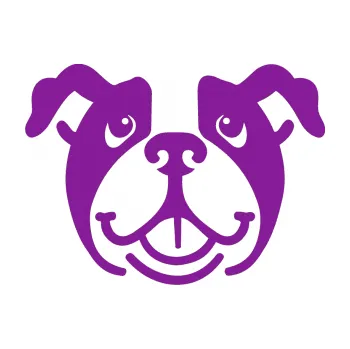 Polep vozidla Pes 069 Buldoček (14 - fialová) SAMOLEPKA NA AUTO, NÁLEPKA, FÓLIE, POLEP, TUNING, VLASTNÍ TEXT, TISK, AUTOSAMOLEPKY.cz, POLEPY, OBRÁZEK, LOGO, 3D STICKERS