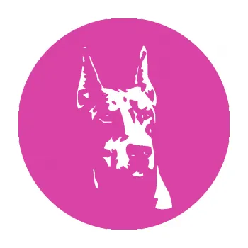 Polep vozidla Pes 142 pravá dobrman (16 - růžová) SAMOLEPKA NA AUTO, NÁLEPKA, FÓLIE, POLEP, TUNING, VLASTNÍ TEXT, TISK, AUTOSAMOLEPKY.cz, POLEPY, OBRÁZEK, LOGO, 3D STICKERS