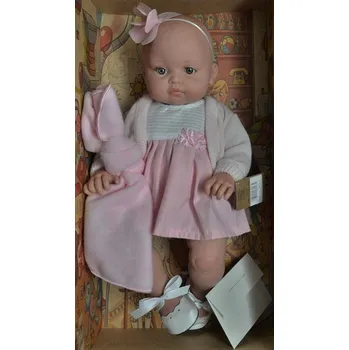 Panenka Realistické miminko holčička Alicia v růžovobílých šatech od firmy Lamagik (Realistické panenky ze Španělska)