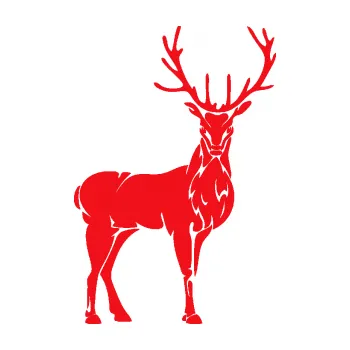 Samolepící dekorace SAMOLEPKA Jelen 002 pravá (10 - červená) NA AUTO, NÁLEPKA, FÓLIE, POLEP, TUNING, VLASTNÍ TEXT, TISK, AUTOSAMOLEPKY.cz, POLEPY, OBRÁZEK, LOGO, SAMOLEPKY