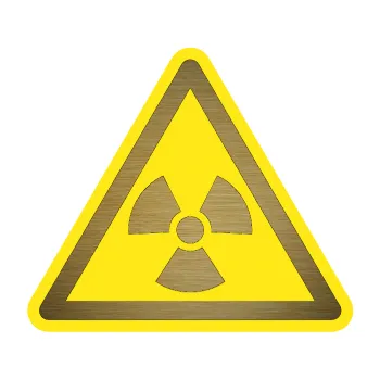 samolepka Radioactive barevný trojúhelník (64 - škrábaný kov zlatý) SAMOLEPKA NA AUTO, NÁLEPKA, FÓLIE, POLEP, TUNING, VLASTNÍ TEXT, TISK, AUTOSAMOLEPKY.cz, POLEPY, OBRÁZEK, LOGO, 3D STICKERS