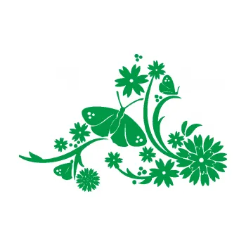 Samolepící dekorace Květina dekor 007 pravá motýl s květy (12 - zelená) SAMOLEPKA NA AUTO, NÁLEPKA, FÓLIE, POLEP, TUNING, VLASTNÍ TEXT, TISK, AUTOSAMOLEPKY.cz, POLEPY, OBRÁZEK, LOGO, 3D STICKERS