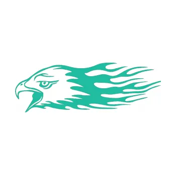 Samolepicí dekorace na vozidlo Animal flames 023 levá orel (25 - tyrkysová) SAMOLEPKA NA AUTO, NÁLEPKA, FÓLIE, POLEP, TUNING, VLASTNÍ TEXT, TISK, AUTOSAMOLEPKY.cz, POLEPY, OBRÁZEK, LOGO, 3D STICKERS