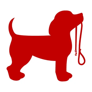 Polep vozidla SAMOLEPKA Pes 063 pravá štěnátko s vodítkem (18 - tmavě červená) NA AUTO, NÁLEPKA, FÓLIE, POLEP, TUNING, VLASTNÍ TEXT, TISK, AUTOSAMOLEPKY.cz, POLEPY, OBRÁZEK, LOGO, SAMOLEPKY