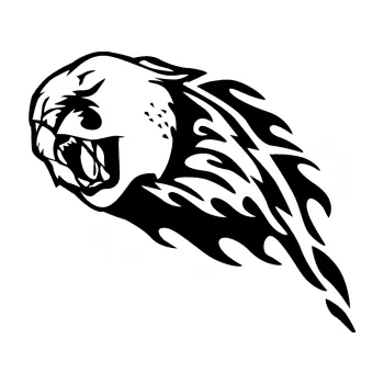 Samolepicí dekorace na vozidlo Animal flames 083 levá puma (01 - černá) SAMOLEPKA NA AUTO, NÁLEPKA, FÓLIE, POLEP, TUNING, VLASTNÍ TEXT, TISK, AUTOSAMOLEPKY.cz, POLEPY, OBRÁZEK, LOGO, 3D STICKERS