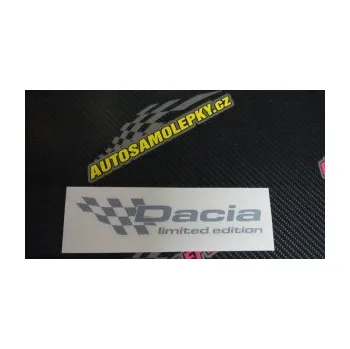 Polep vozidla SAMOLEPKA Dacia limited edition levá (10 - červená) NA AUTO, NÁLEPKA, FÓLIE, POLEP, TUNING, VLASTNÍ TEXT, TISK, AUTOSAMOLEPKY.cz, POLEPY, OBRÁZEK, LOGO, SAMOLEPKY