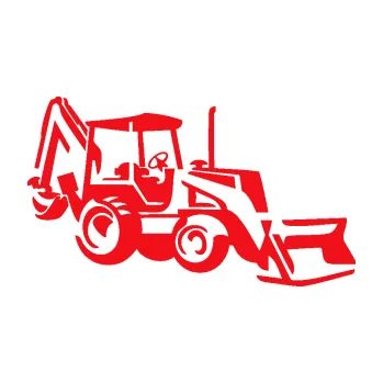 Polep vozidla SAMOLEPKA Bagr 002 pravá (10 - červená) NA AUTO, NÁLEPKA, FÓLIE, POLEP, TUNING, VLASTNÍ TEXT, TISK, AUTOSAMOLEPKY.cz, POLEPY, OBRÁZEK, LOGO, SAMOLEPKY