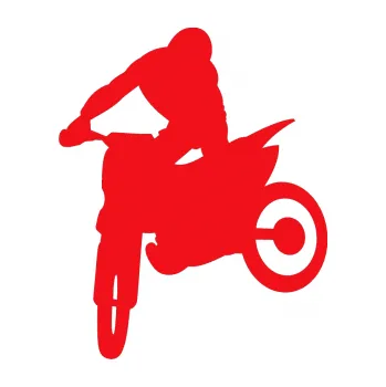 Samolepící dekorace SAMOLEPKA Motorka 037 levá motokros (10 - červená) NA AUTO, NÁLEPKA, FÓLIE, POLEP, TUNING, VLASTNÍ TEXT, TISK, AUTOSAMOLEPKY.cz, POLEPY, OBRÁZEK, LOGO, SAMOLEPKY