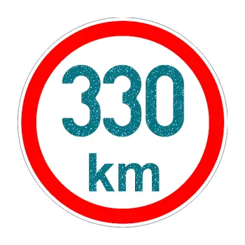 samolepka Maximální rychlost 330km - nejvyšší konstrukční rychlost (92 - Ultra Metalic tyrkysová) SAMOLEPKA NA AUTO, NÁLEPKA, FÓLIE, POLEP, TUNING, VLASTNÍ TEXT, TISK, AUTOSAMOLEPKY.cz, POLEPY, OBRÁZEK, LOGO, 3D STICKERS