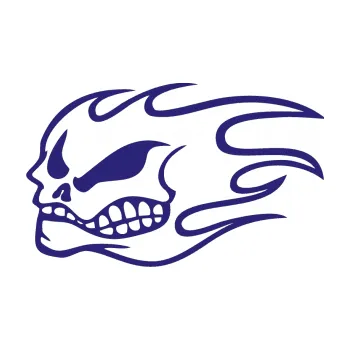 Samolepicí dekorace na vozidlo Head - lebka - levá (22 - střední modrá) SAMOLEPKA NA AUTO, NÁLEPKA, FÓLIE, POLEP, TUNING, VLASTNÍ TEXT, TISK, AUTOSAMOLEPKY.cz, POLEPY, OBRÁZEK, LOGO, 3D STICKERS