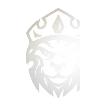 Samolepící dekorace Lev hlava s korunou 001 (82 - odrazková reflexní bílá) SAMOLEPKA NA AUTO, NÁLEPKA, FÓLIE, POLEP, TUNING, VLASTNÍ TEXT, TISK, AUTOSAMOLEPKY.cz, POLEPY, OBRÁZEK, LOGO, 3D STICKERS