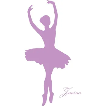 Samolepící dekorace FUGU Samolepka na zeď- Baletka Barva: fialová 042