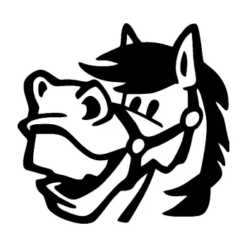 Samolepící dekorace SAMOLEPKA Kůň 041 levá veselý (01 - černá) NA AUTO, NÁLEPKA, FÓLIE, POLEP, TUNING, VLASTNÍ TEXT, TISK, AUTOSAMOLEPKY.cz, POLEPY, OBRÁZEK, LOGO, SAMOLEPKY