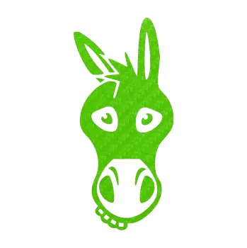 Samolepící dekorace Osel 001 levá (58 - 3D karbon zelený kawasaki) SAMOLEPKA NA AUTO, NÁLEPKA, FÓLIE, POLEP, TUNING, VLASTNÍ TEXT, TISK, AUTOSAMOLEPKY.cz, POLEPY, OBRÁZEK, LOGO, 3D STICKERS