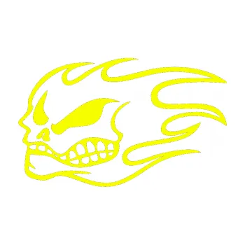 Samolepicí dekorace na vozidlo Head - lebka - levá (70 - Fluorescentní žlutá) SAMOLEPKA NA AUTO, NÁLEPKA, FÓLIE, POLEP, TUNING, VLASTNÍ TEXT, TISK, AUTOSAMOLEPKY.cz, POLEPY, OBRÁZEK, LOGO, 3D STICKERS