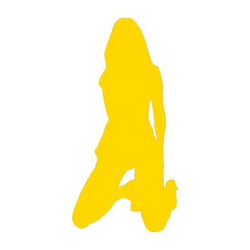 Polep vozidla Erotická žena 014 levá (13 - jasně žlutá) SAMOLEPKA NA AUTO, NÁLEPKA, FÓLIE, POLEP, TUNING, VLASTNÍ TEXT, TISK, AUTOSAMOLEPKY.cz, POLEPY, OBRÁZEK, LOGO, 3D STICKERS