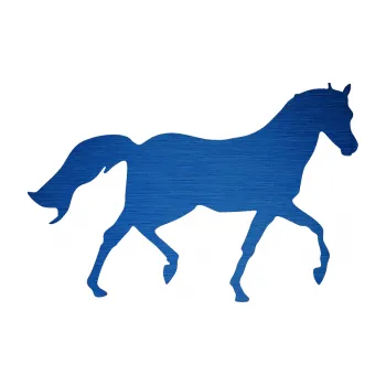 Samolepící dekorace SAMOLEPKA Kůň 003 pravá (65 - škrábaný kov modrý) NA AUTO, NÁLEPKA, FÓLIE, POLEP, TUNING, VLASTNÍ TEXT, TISK, AUTOSAMOLEPKY.cz, POLEPY, OBRÁZEK, LOGO, SAMOLEPKY