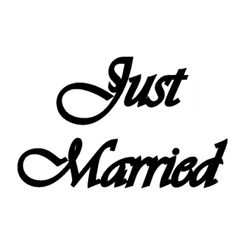 Samolepící dekorace SAMOLEPKA Just Married 005 (01 - černá) NA AUTO, NÁLEPKA, FÓLIE, POLEP, TUNING, VLASTNÍ TEXT, TISK, AUTOSAMOLEPKY.cz, POLEPY, OBRÁZEK, LOGO, SAMOLEPKY