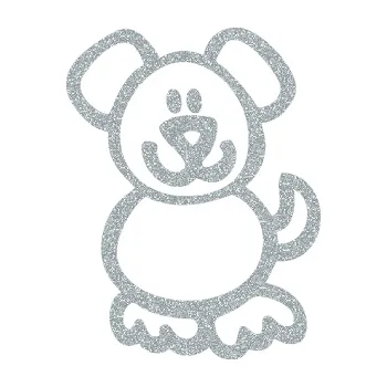 samolepka Cartoon family pejsek (91 - Ultra Metalic stříbrná metalíza) SAMOLEPKA NA AUTO, NÁLEPKA, FÓLIE, POLEP, TUNING, VLASTNÍ TEXT, TISK, AUTOSAMOLEPKY.cz, POLEPY, OBRÁZEK, LOGO, 3D STICKERS