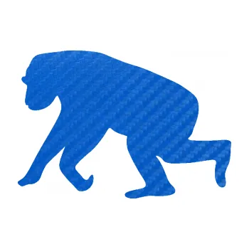 Samolepící dekorace SAMOLEPKA Opice 001 levá (57 - 3D karbon modrý) NA AUTO, NÁLEPKA, FÓLIE, POLEP, TUNING, VLASTNÍ TEXT, TISK, AUTOSAMOLEPKY.cz, POLEPY, OBRÁZEK, LOGO, SAMOLEPKY